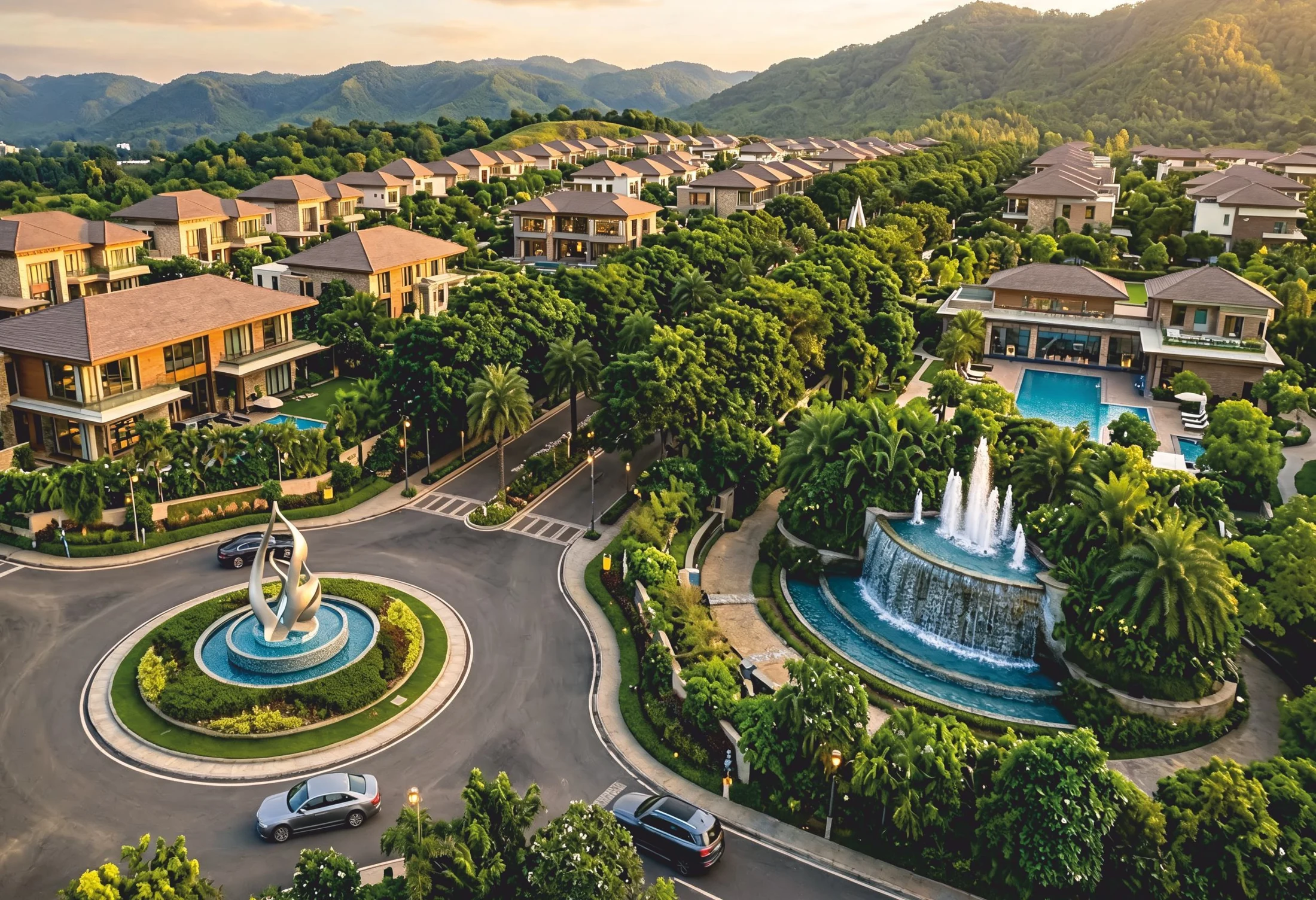 Water features & estate avenues